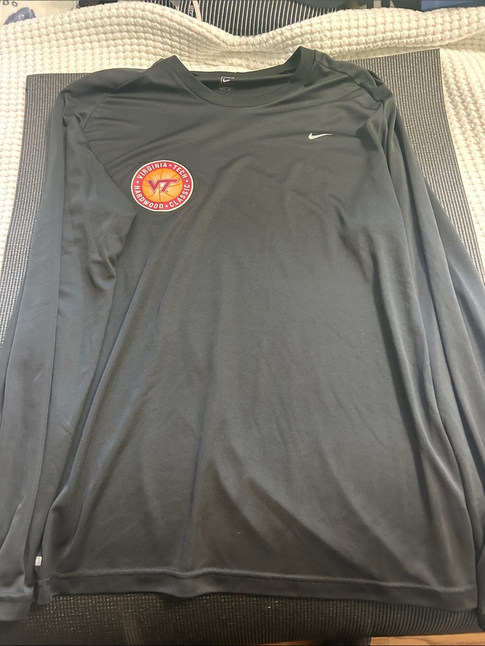 Nike Men’s Long-Sleeve Black Dri-FIT Tee with Virginia Tech Patch